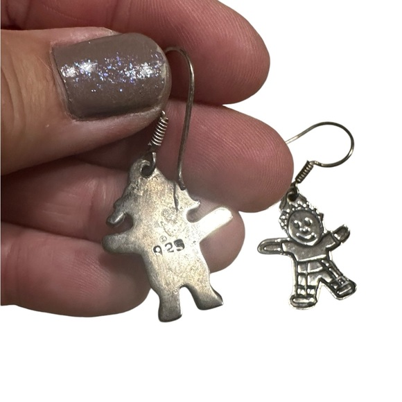 Sterling Silver Save the Children Girl and Boy Vintage Drop Earrings - Picture 4 of 5